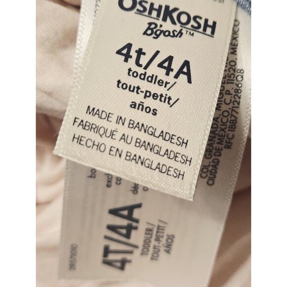 Osh Kosh Denim PINK Tulle Skirt Overalls Denim Dress Toddler 4t Cotton Fairy - Picture 5 of 6